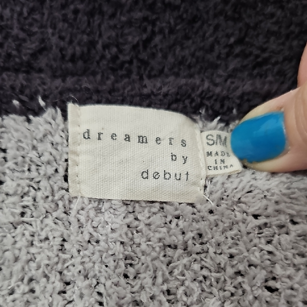 Dreamers By Debut Star Charcoal and White Cardigan Women Small/Medium Oversized - Picture 3 of 5